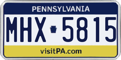 PA license plate MHX5815