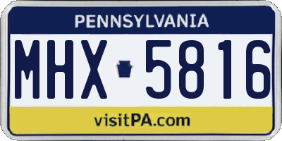 PA license plate MHX5816