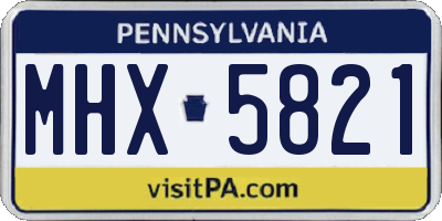 PA license plate MHX5821