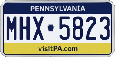 PA license plate MHX5823