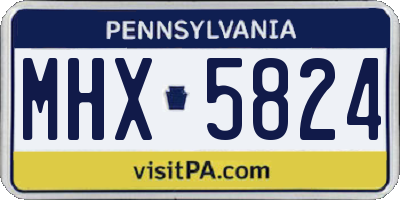 PA license plate MHX5824
