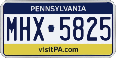 PA license plate MHX5825