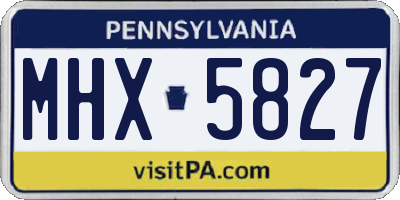 PA license plate MHX5827