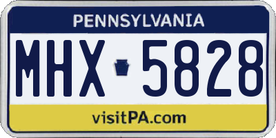 PA license plate MHX5828