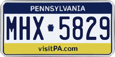 PA license plate MHX5829