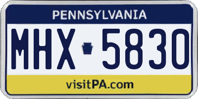 PA license plate MHX5830