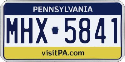 PA license plate MHX5841