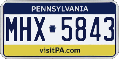 PA license plate MHX5843
