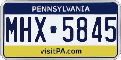 PA license plate MHX5845