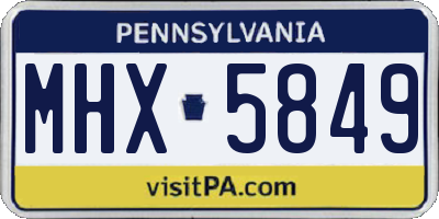 PA license plate MHX5849