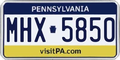 PA license plate MHX5850