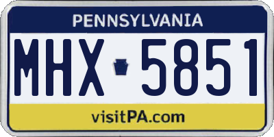 PA license plate MHX5851