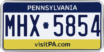 PA license plate MHX5854
