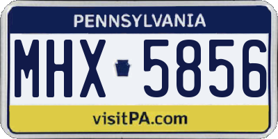 PA license plate MHX5856