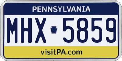 PA license plate MHX5859