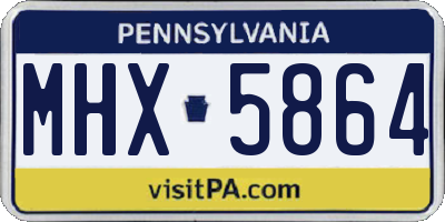 PA license plate MHX5864