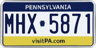 PA license plate MHX5871