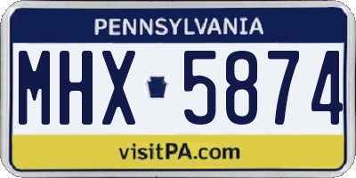 PA license plate MHX5874