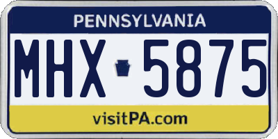 PA license plate MHX5875