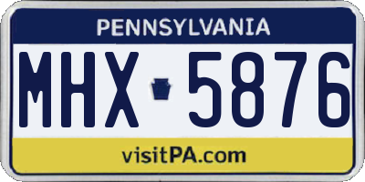 PA license plate MHX5876