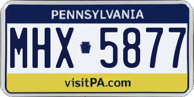 PA license plate MHX5877