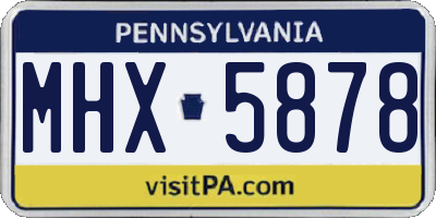 PA license plate MHX5878