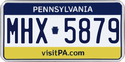 PA license plate MHX5879