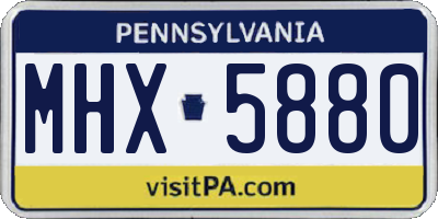 PA license plate MHX5880