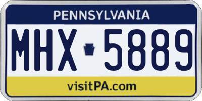 PA license plate MHX5889