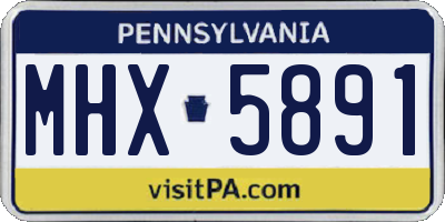 PA license plate MHX5891
