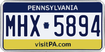 PA license plate MHX5894
