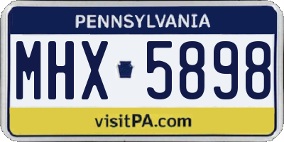 PA license plate MHX5898