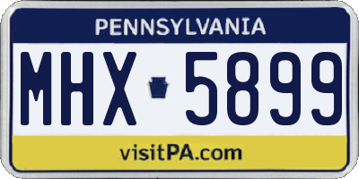 PA license plate MHX5899
