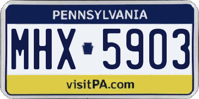 PA license plate MHX5903