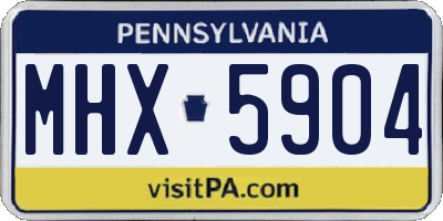 PA license plate MHX5904