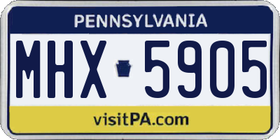 PA license plate MHX5905
