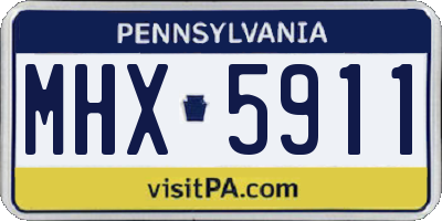 PA license plate MHX5911