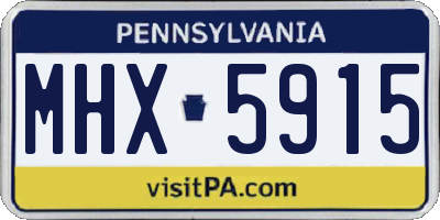 PA license plate MHX5915