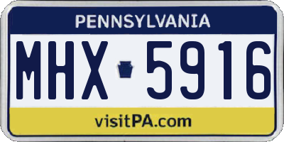 PA license plate MHX5916