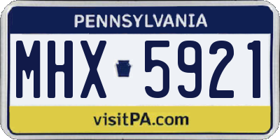 PA license plate MHX5921