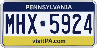 PA license plate MHX5924