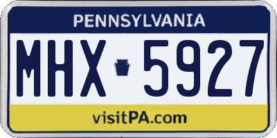PA license plate MHX5927