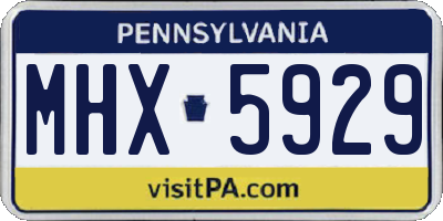 PA license plate MHX5929