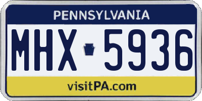 PA license plate MHX5936