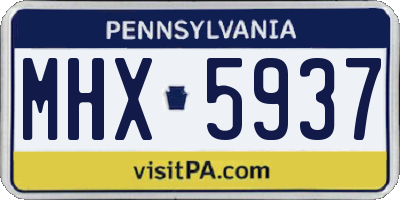 PA license plate MHX5937