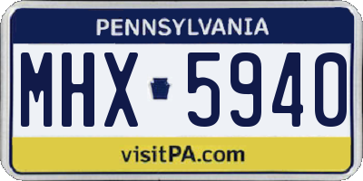 PA license plate MHX5940