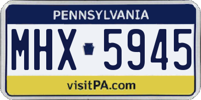 PA license plate MHX5945