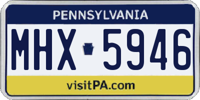 PA license plate MHX5946