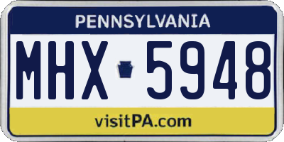 PA license plate MHX5948
