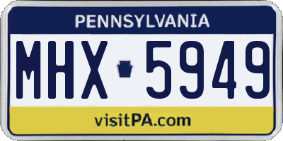 PA license plate MHX5949